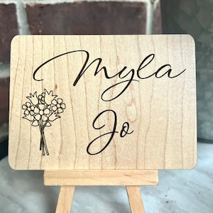 Gegraveerde babynaamaankondiging kraamcadeau pasgeboren naamplaatje ziekenhuisaankondiging pasgeboren foto prop Gepersonaliseerde babycadeau