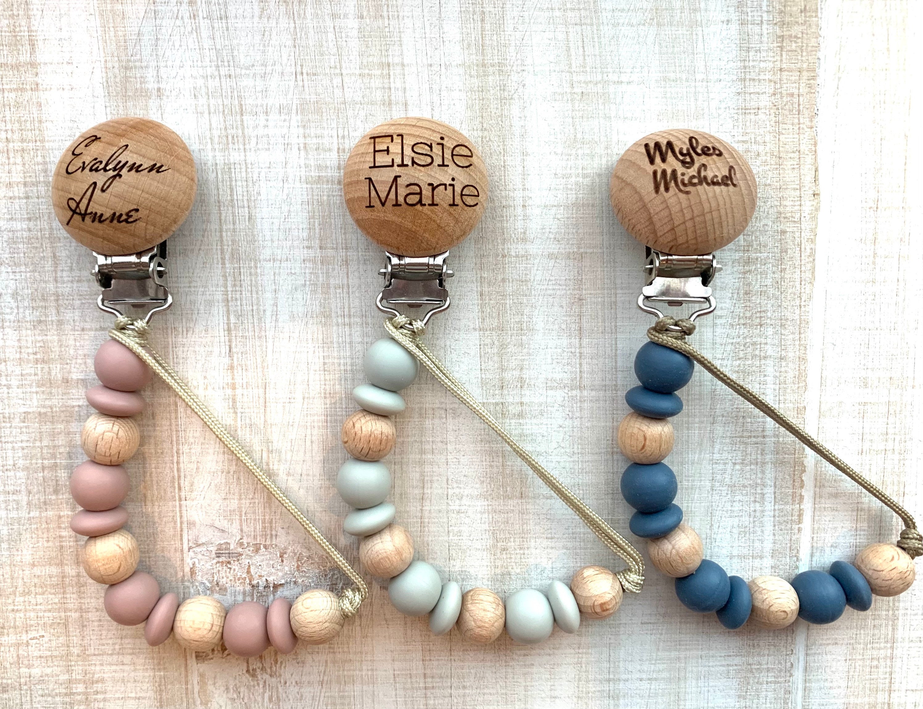 Pacifier Clip Personalized Engraved Pacifier Clip Baby Personalized Pacifier Clip Beaded Personalized Pacifier Clip Engraved Pacifier Clip