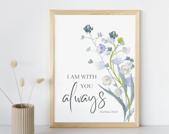 Wildflower Bible Verse Print, Watercolor Floral Wall Art (Digital Download)