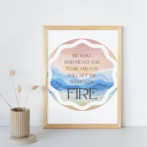 Impresión con cita de Santa Catalina de Siena • Acuarela del amanecer (descarga digital)