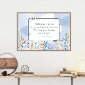 Catholic Wall Art Saint Teresa of Calcutta Quote Print Inspirational Art Christian Home Decor Gift for Catholics Mother Teresa Quote
