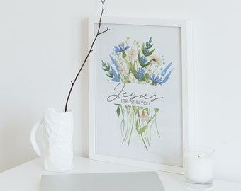 Divine Mercy Art Print, Jesus I Trust In You, Catholic Home Decor (Digital Download)