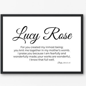 Nursery Art Custom Name Art Download  Minimalist Bible Verse Personalized Gift Baptism gift Custom Christian Wall Decor