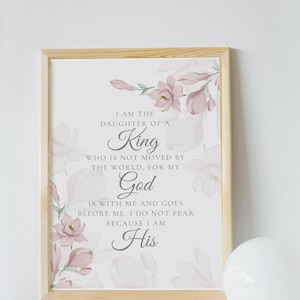 Wand Kunst Christian Mädchen Tochter des Königs druckbare Frau Glaube Dekor Bibel-inspirierte Zitat Kunst spirituelle weibliche Druck gottesfürchtige Frau Kunst