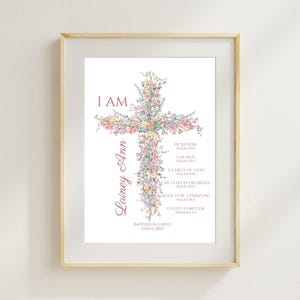 Baptism Gift Girl | Personalized Gift | Baby Girl Gift | Nursery Wall Art | Godchild Baptism Sign | Custom Nursery Decor | PRINTABLE art