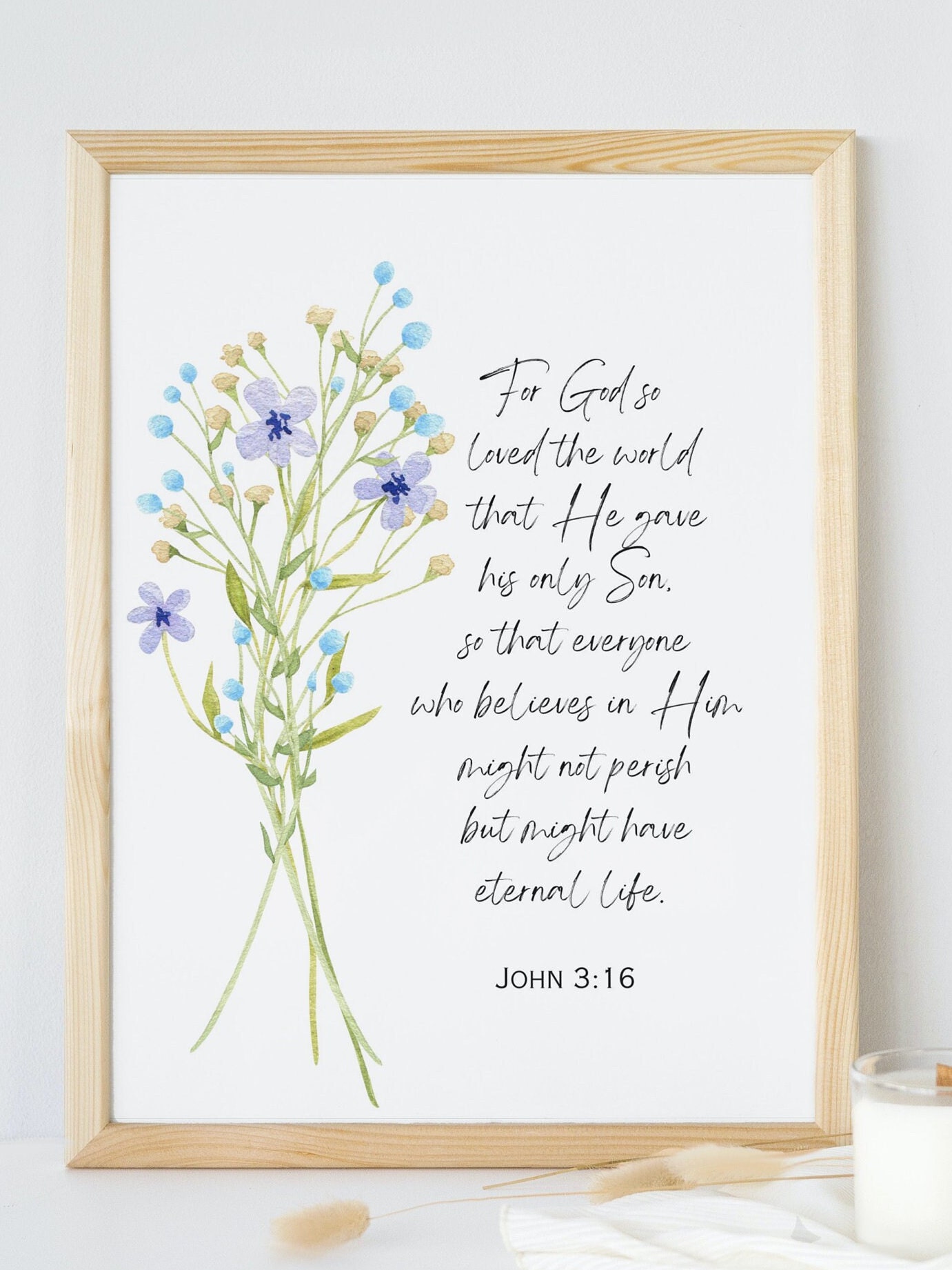 John 3:16 Print, Bible Verse Print, for God so Loved the World Print ...