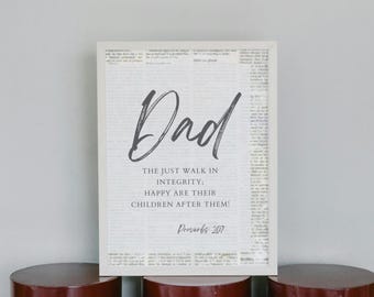 Dad Proverbs 20:7 Print, Christian Father's Day Gift (Digital Download)
