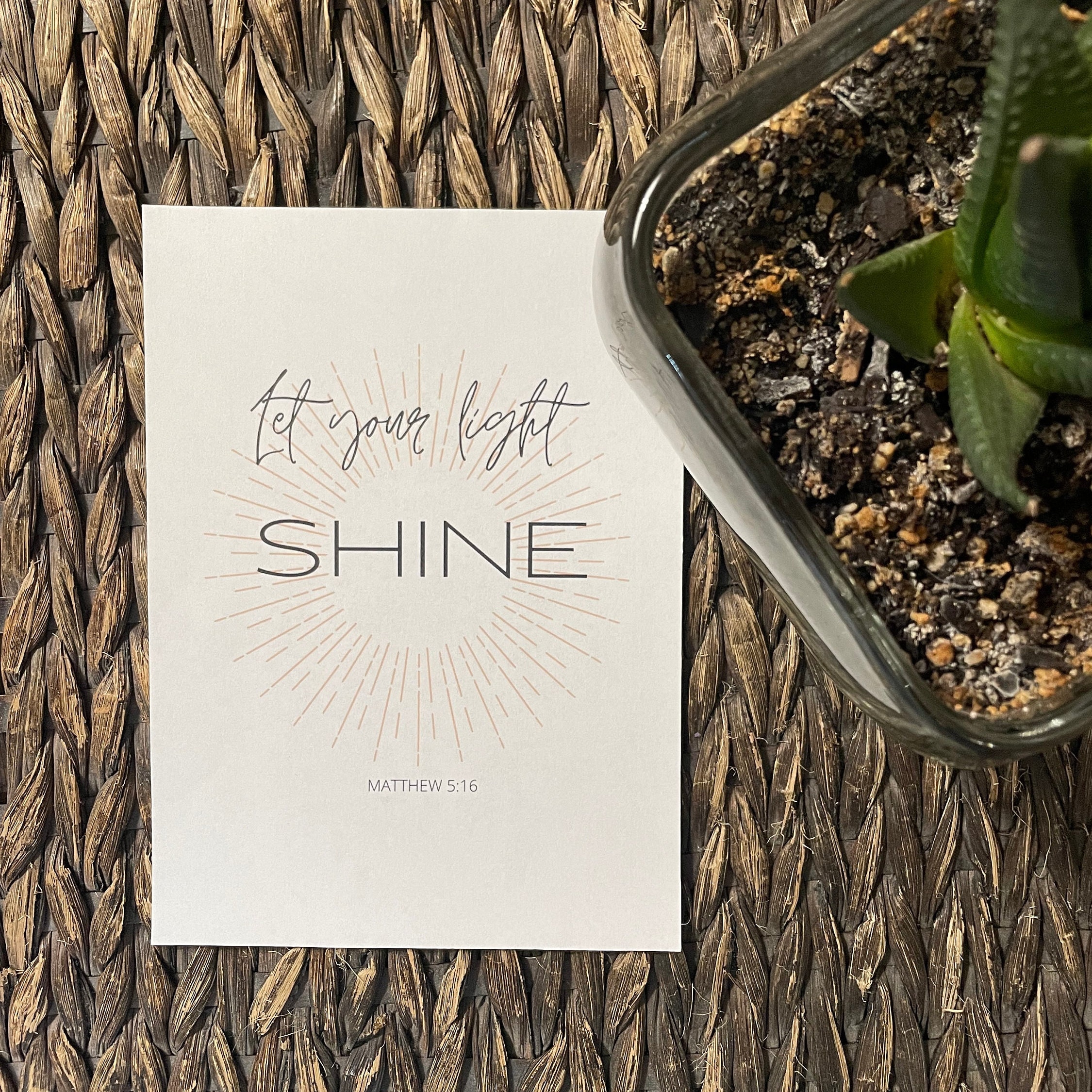 Let Your Light Shine Matthew 5:16 Christian Decor - Etsy