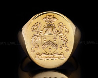 Anillo De Escudo De Armas, Anillos De Cresta Familiar, Anillo De Sello Personalizado, Anillo De Cresta, Anillo De Escudo Familiar Regalo de Navidad