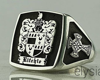 Anillo personalizado, anillo de escudo de armas, anillos de escudo familiar, anillo de sello personalizado, anillo de escudo, anillo de sello de escudo familiar