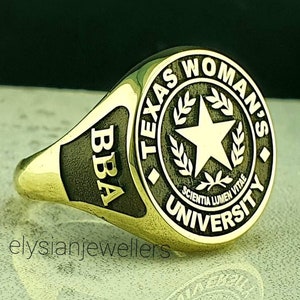 Solid Gold Custom Family Crest Signet Ring