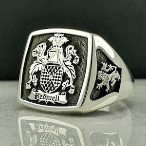 Coat of Arms Ring, Family Crest Rings, Custom Signet Ring, Crest Ring, Family Crest Signet Ring Christmas Gift