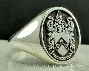 Anillo de escudo de armas, anillos de escudo familiar, anillo de sello personalizado, anillo de escudo, anillo de sello de escudo familiar regalo de Navidad