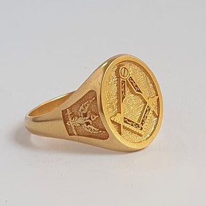 Freimaurer Silber Masonic Ring: Vergoldeter Ring