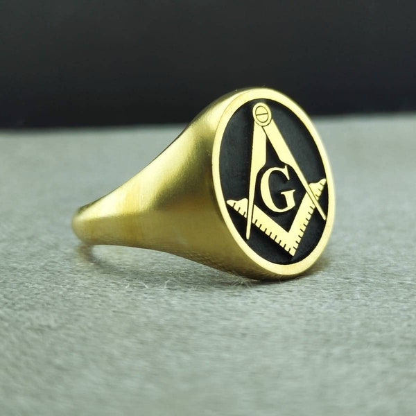 Mens Masonic Ring Etsy