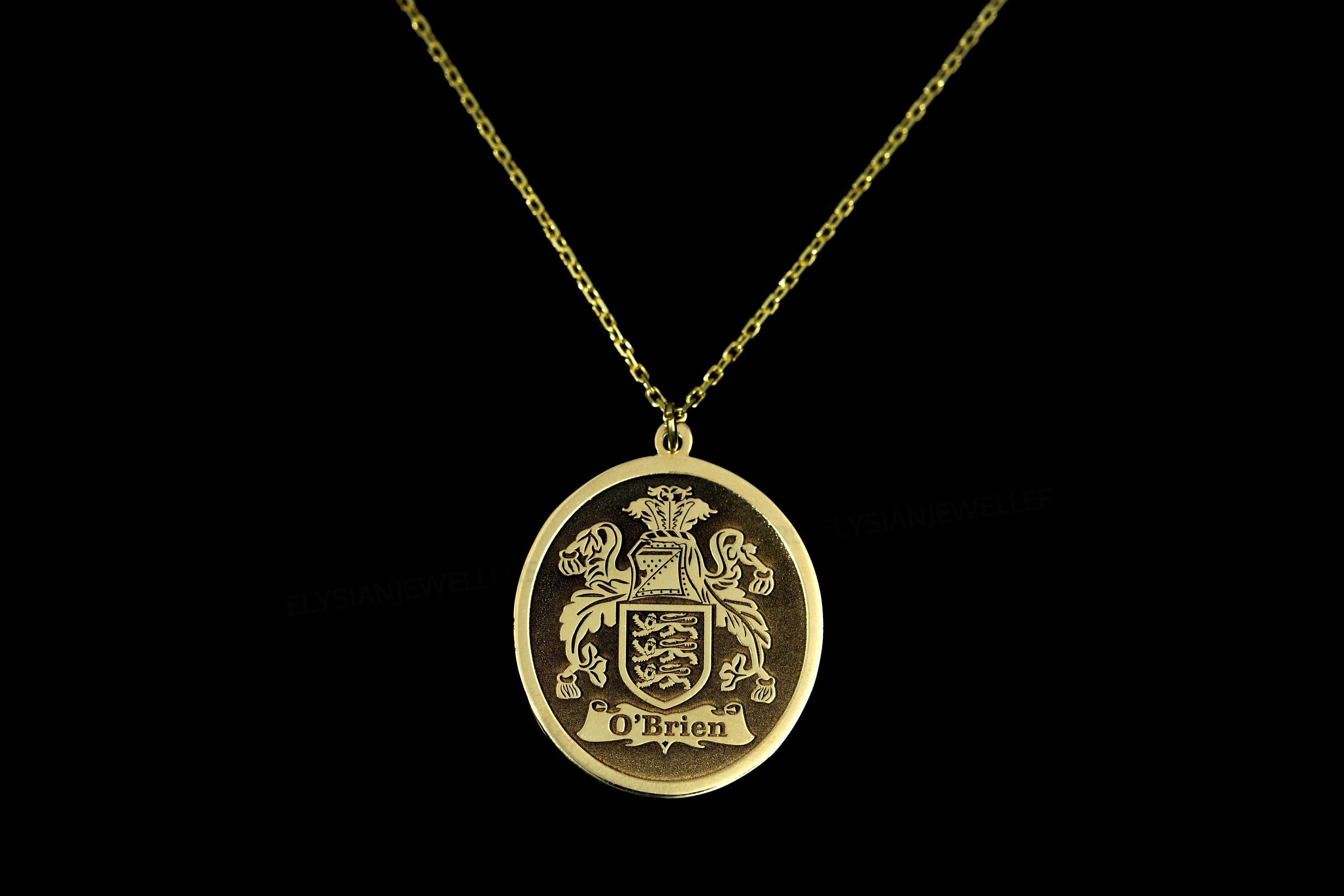 Sterling Silver Dual Family Crest Pendant, Made in…