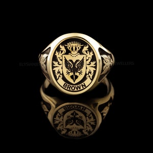 Coat of Arms Ring, Family Crest Rings, Custom Signet Ring, Crest Ring, Family Crest Signet Ring Christmas Gift image 3