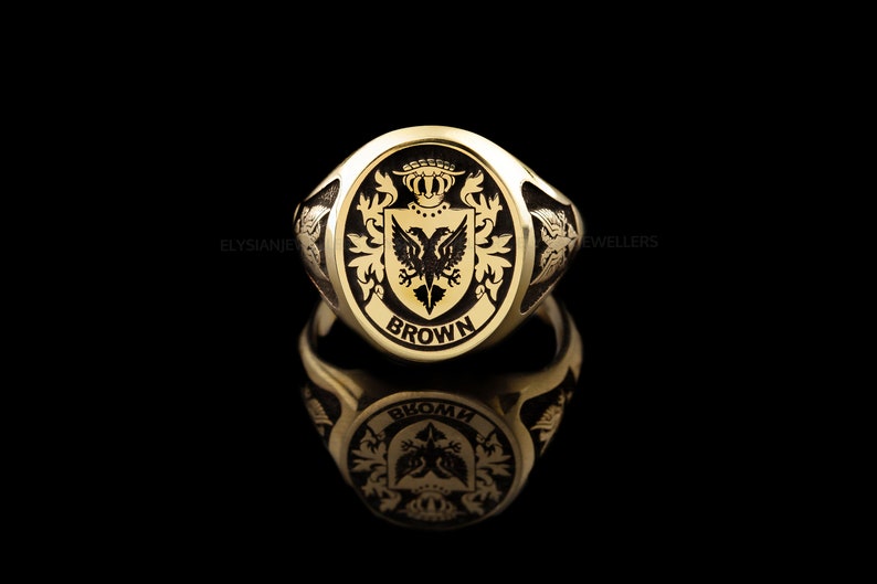 Coat of Arms Ring, Family Crest Rings, Custom Signet Ring, Crest Ring, Family Crest Signet Ring Christmas Gift image 3