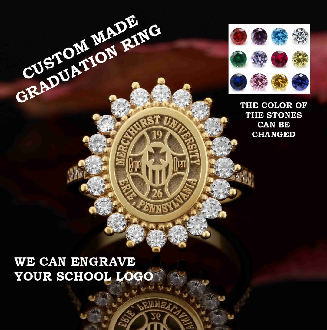 University Ring for Women, Graduation Gift, Class Rings for Her, Senior
