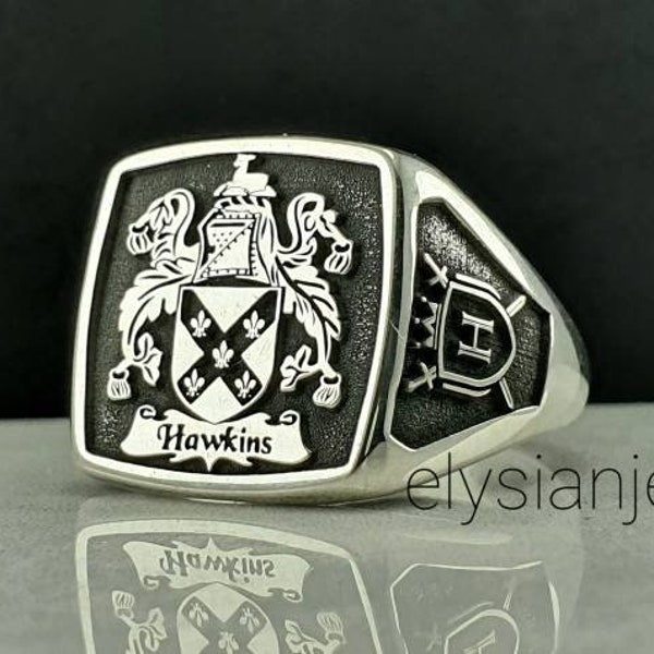 Coat of Arms Ring, Family Crest Rings, Custom Signet Ring, Crest Ring, Family Crest Signet Ring Christmas Gift