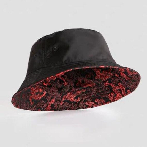 Red Dragon Embroidered Two Sided Bucket 