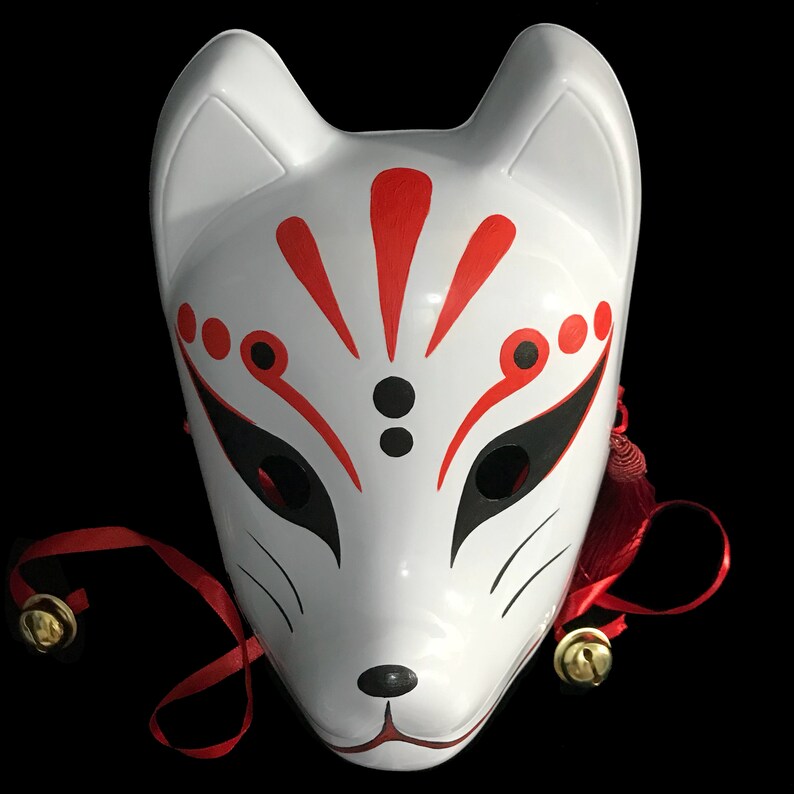 Kitsune Mask bloodstain/ Japanese Fox Mask Etsy