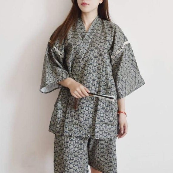 Ropa de hogar japonesa para mujer conjunto de pijama de - Etsy España