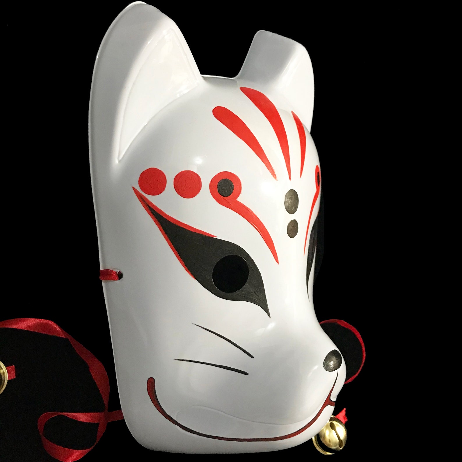 Kitsune Mask Bloodstain/ Japanese Fox Mask | Etsy