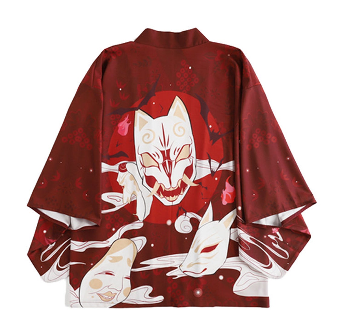Kimono Jacket Evil Oni Kitsune Kimono Cardigan | Etsy