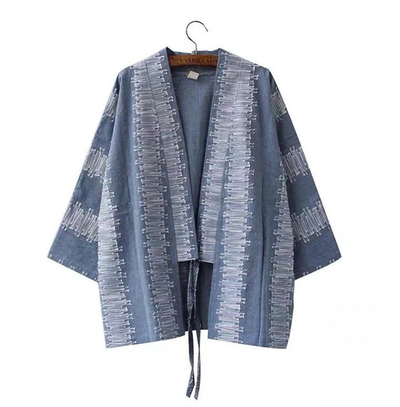 Women's Denim Kimono Jacket Haori 