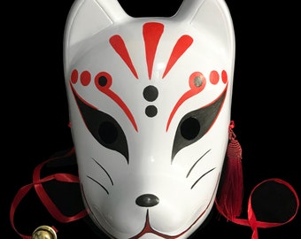 Kitsune Mask bloodstain/ Japanese Fox Mask - Etsy