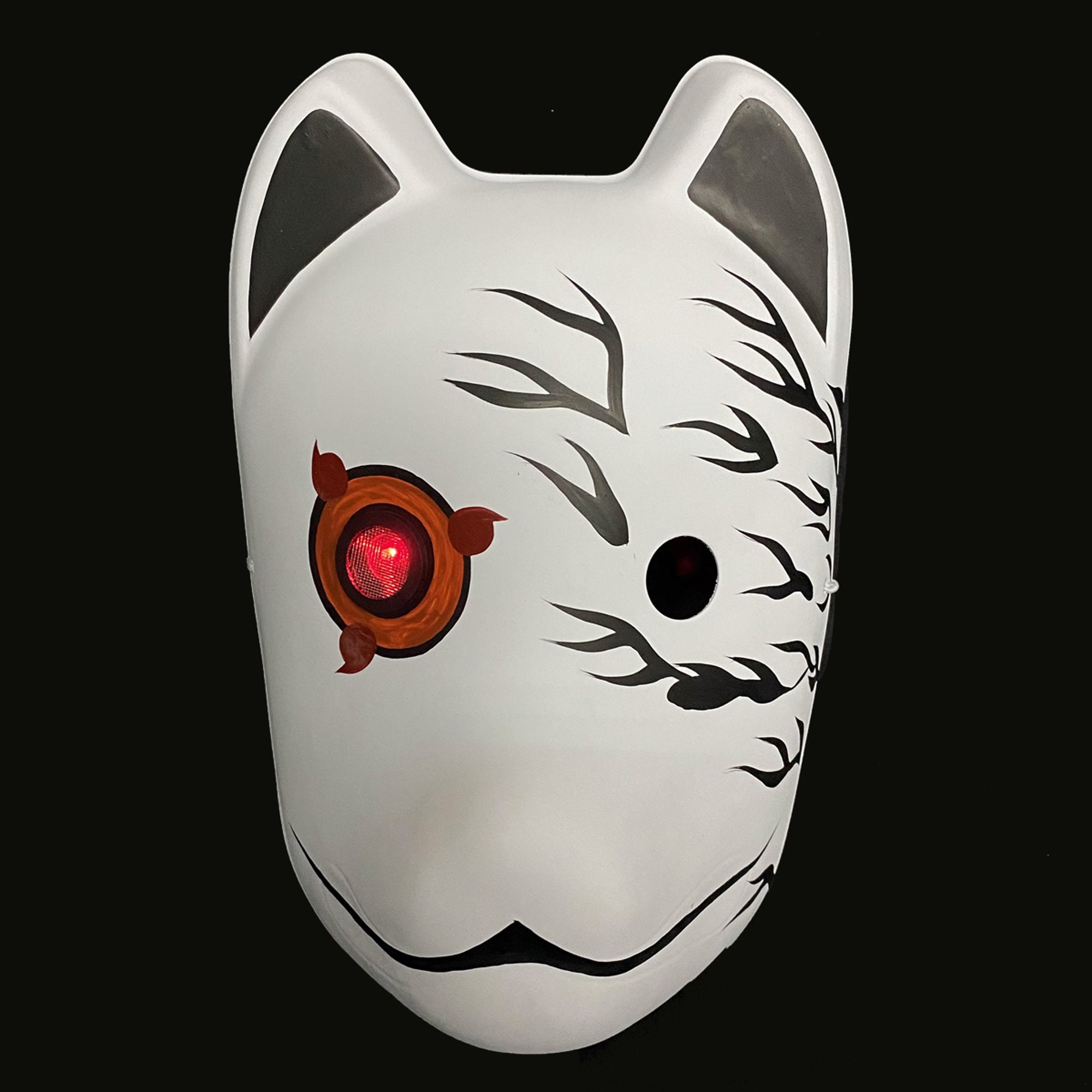 Anbu mask Kitsune mask Black Curse/ Japanese Fox Mask Etsy