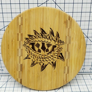 D&D Themed Laser Engraved - Bamboo Cutting Board with Butcher Block Inlay - DND- Dungeons and Dragons - Game Accessories - RPG - D20