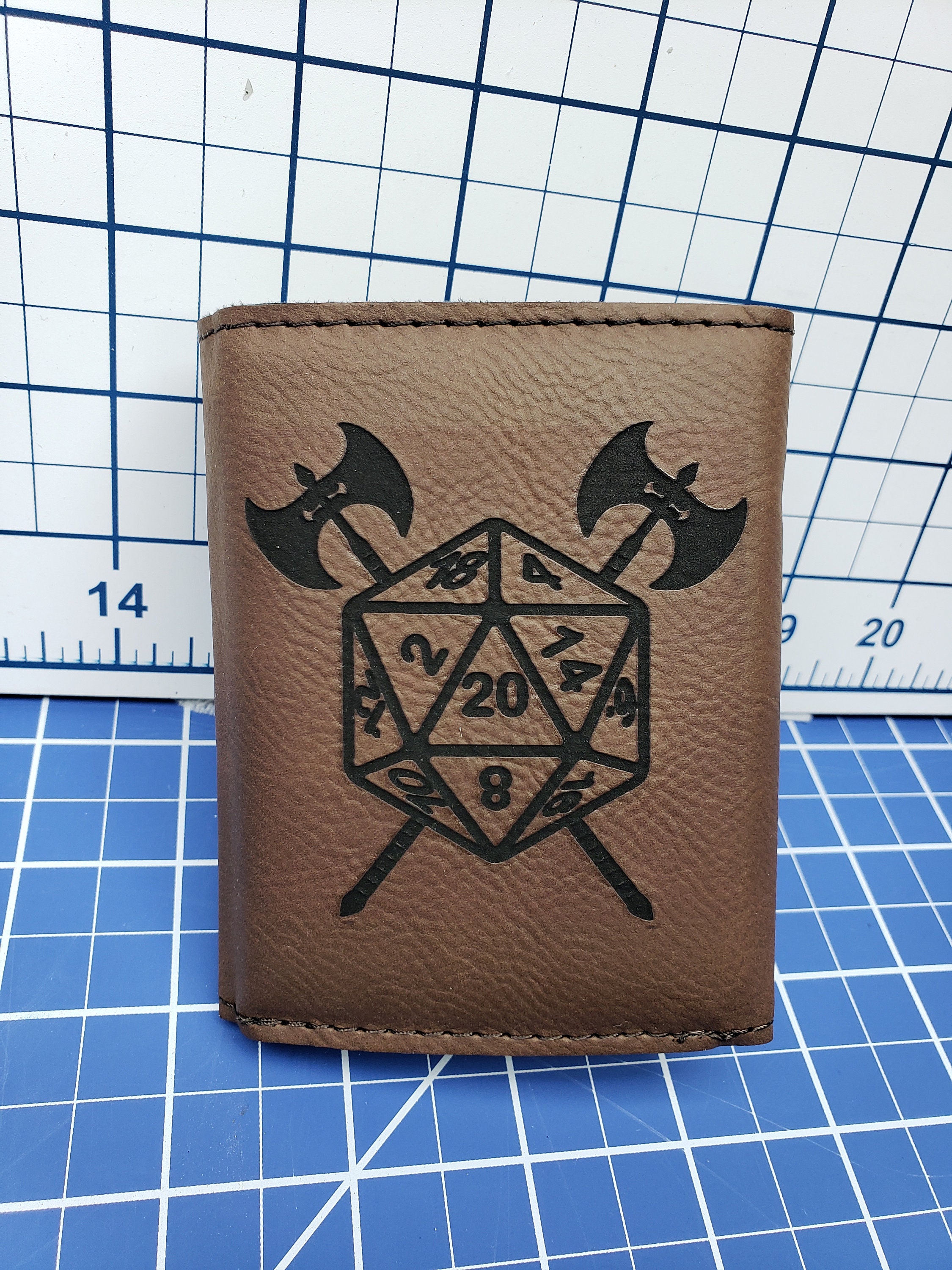 D20 Axes Trifold Wallet Etsy