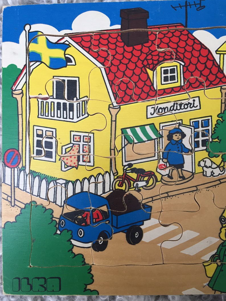 Jigsawpuzzle From ILKA Wood 20 Pieces Swedish Vintage Etsy