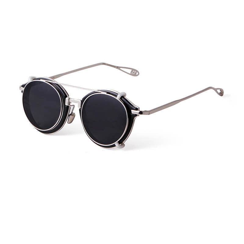 Classic Double Lens Retro Steampunk Design Sunglasses for Men s