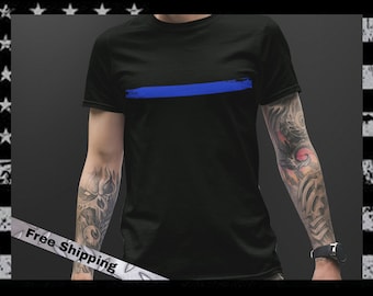 Thin Blue Line Support the Police Shirt, Blue Line Shirt for Him, Blue Line Shirt for Her, Gift for Police Officer