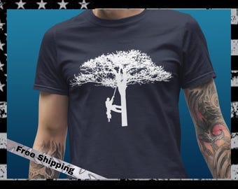 Arboricoltore arrampicatore su un albero, maglietta super morbida, maglietta per arrampicatori, giardinieri, taglialegna, regalo per arboricoltori