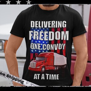 The People&#39;s Convoy Shirt, Mandate Freedom Convoy 2022 T-Shirt, American Trucker&#39;s Convoy T-Shirt, Let Freedom Roll Shirt, Hold the Line