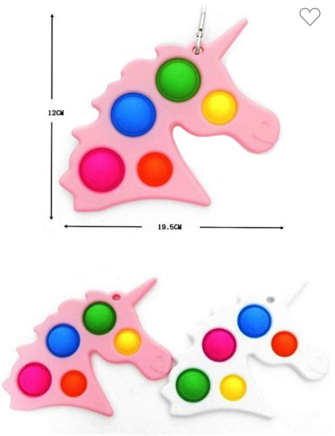 Rare Large Unicorn Pop it Fidget Toy White & Pink Priority Etsy