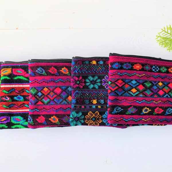 Guatemalan Huipil Pouch, Small Toiletry Bag, Handwoven Cosmetic Bag, Unique Pencil Case, Small Fabric Makeup Bag, Stocking Stuffer for Women