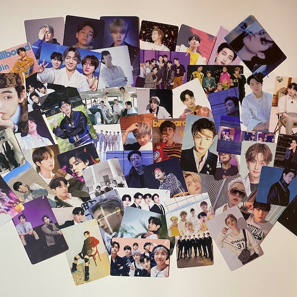 BTS inspired Bias Photocards pack, double-sided, glossy finish, Bangtan Boys, Kpop freebies, Photocard, Random