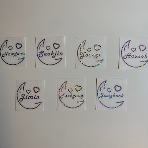 Army Bomb Moon Holographic Decal Stickers with member name