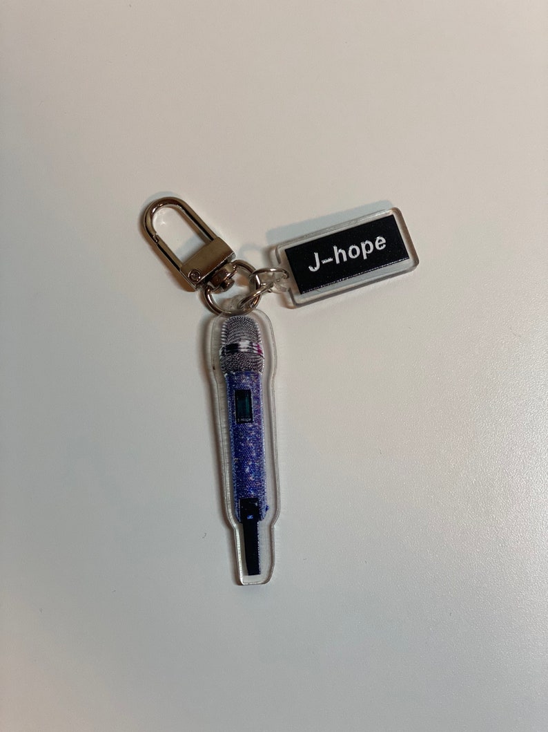 BTS Member Microphone Inspired Keychains Etsy