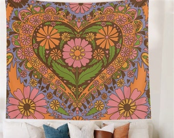 KESS InHouse Original Peacock Vintage Orange Yellow Wall Tapestry 68 x 80 KESS InHouse Original Peacock Vintage Orange Yellow Wall Tapestry 68 x 80