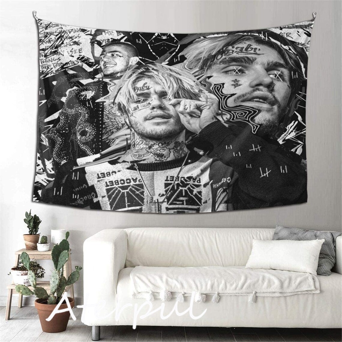 Lil Peep Tapestry Hip Hop Tapestry Cool Boy Tapestry Rock Etsy