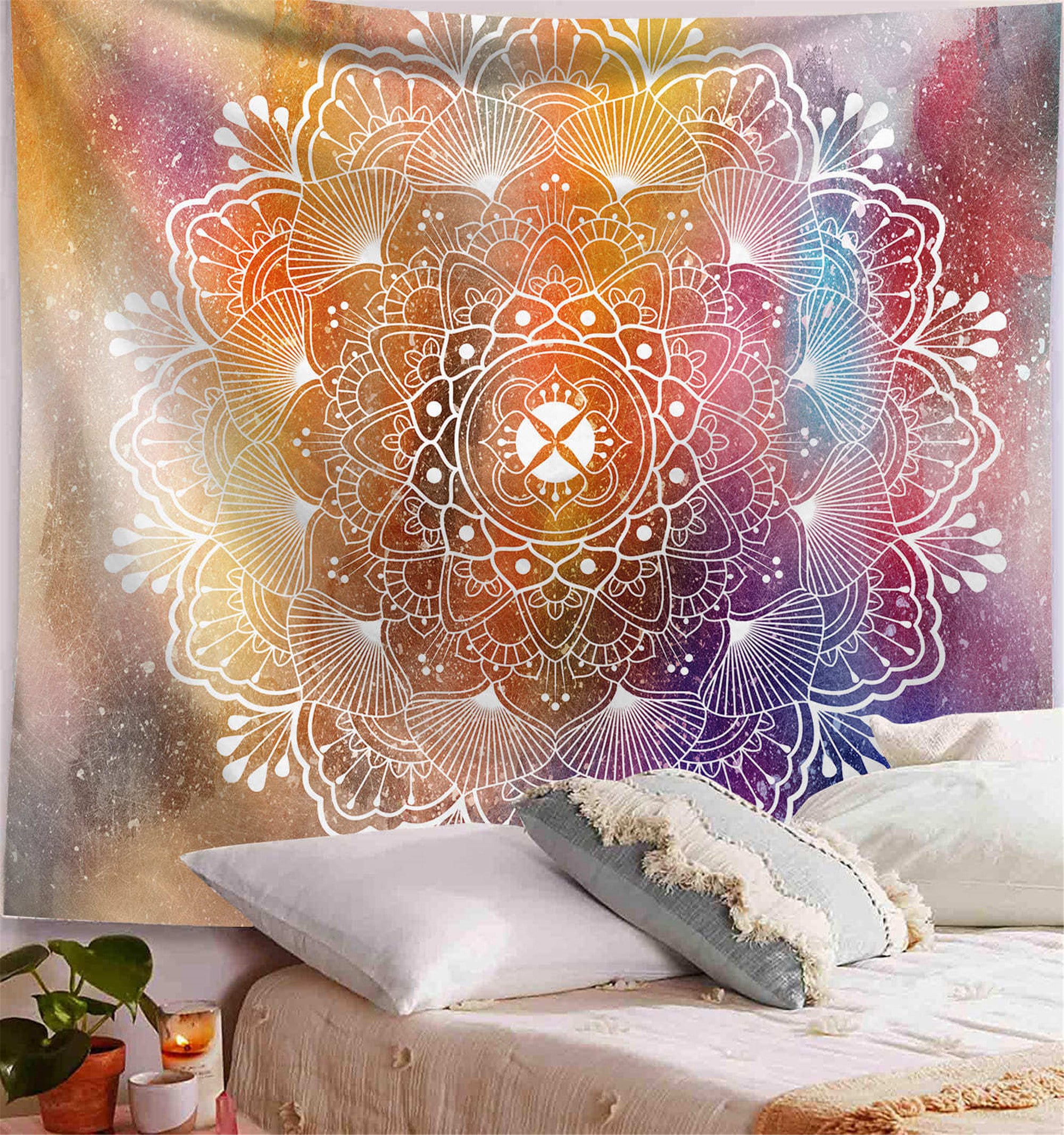 Big Colorful Flower Tapestry Bohemian Tapestry Psychedelic Etsy