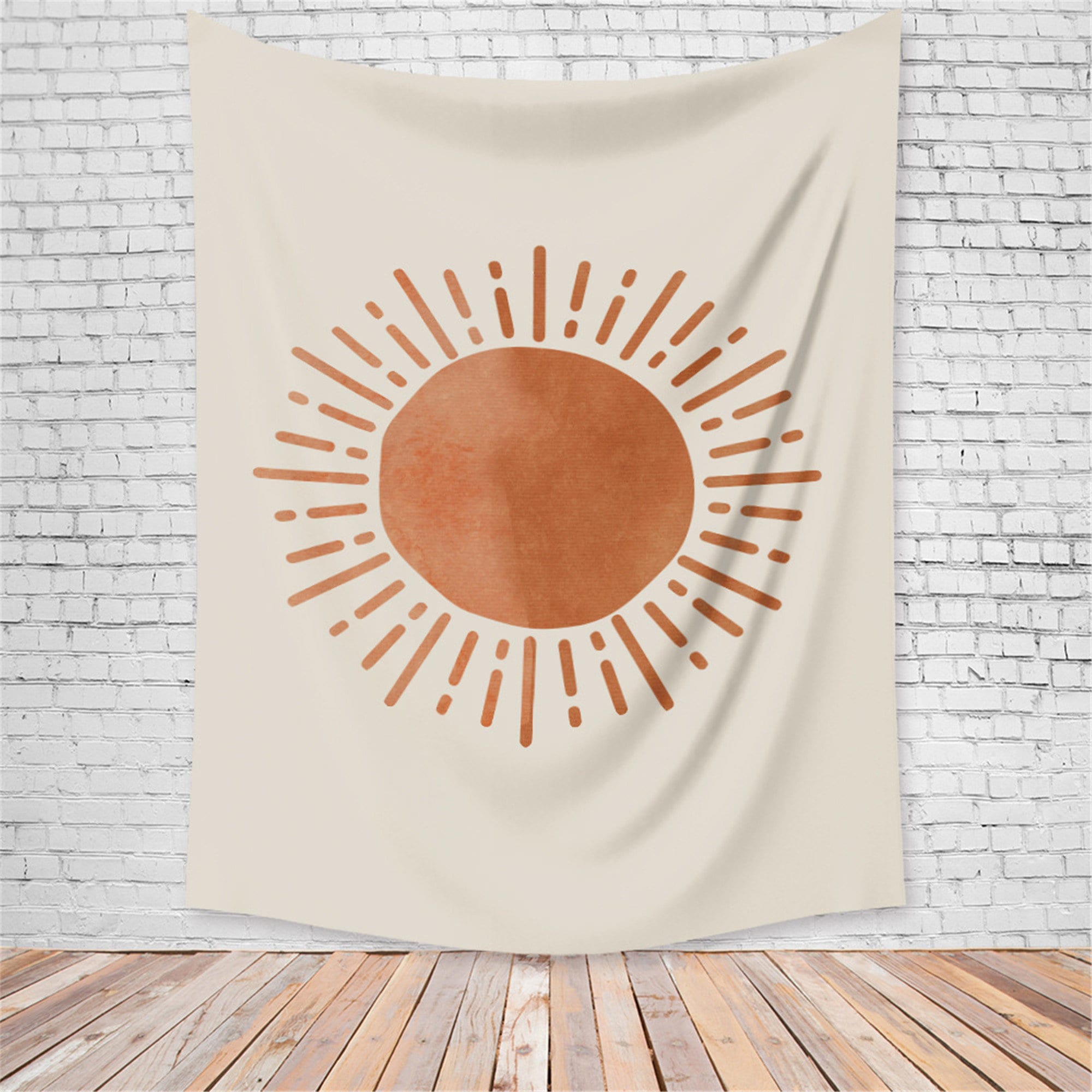 Large Sun Tapestry Retro 70s Minimal Geometric Abstract Art Etsy