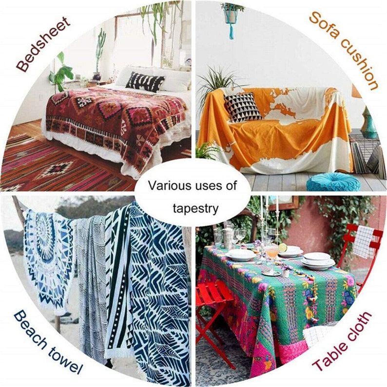 Large Sun Tapestry Retro 70s Minimal Geometric Abstract Art Etsy