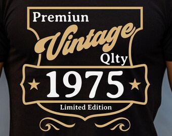 Maglietta Uomo 50° Compleanno – Originale 1975, Spreadshirt, Cotone 100%, Stampa Digitale